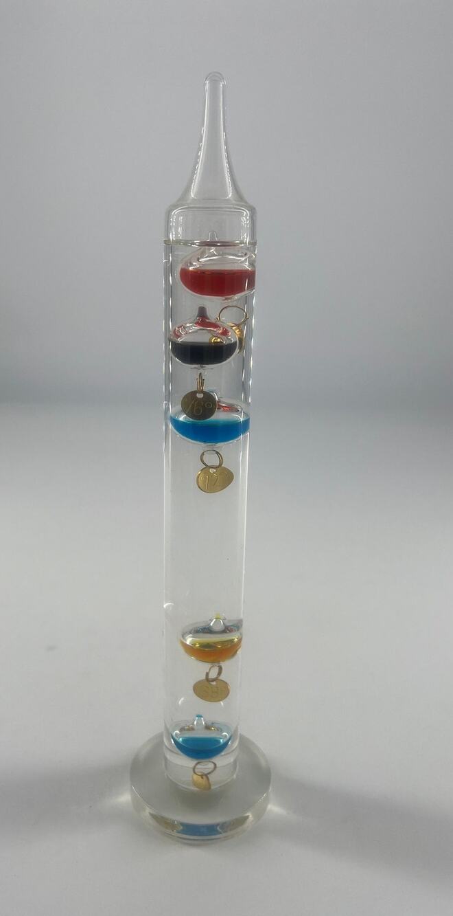 Galileo Thermometer Home Deco Collectible Glass Multicolor Liquid Granny Cottage